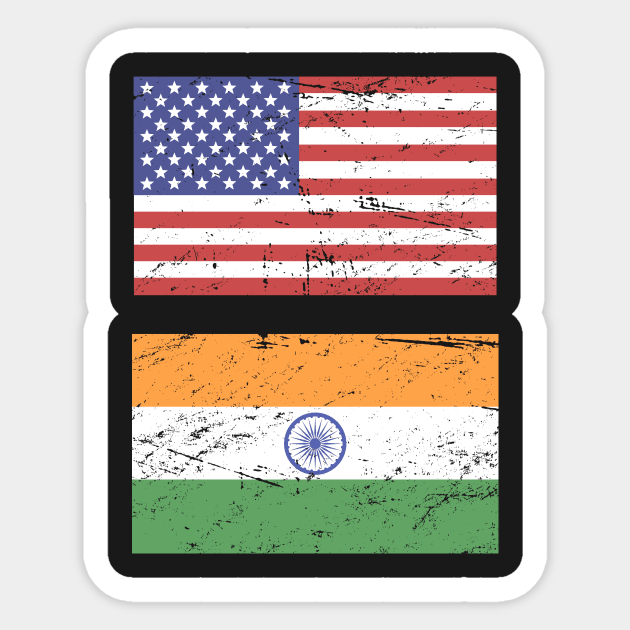 United States Flag & India Flag Sticker by MeatMan